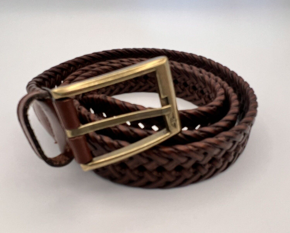 Vtg DOCKERS Brown Weaved Men's Belt 11DO0403 Size 52" adjustable EXCELLENT